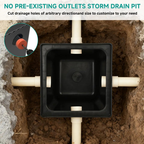 Installed Catch Basin With Stainless Steel Grate And Debris Basket Large 18x18x15 Inch Drainage Basin For Yard Downspout Lawn And French Drain No Reserved Hole Required