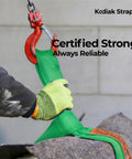 Endless Round Sling Lifting Strap 3 Feet Long Polyester Heavy Duty Rigging Sling For Hoisting Moving And Towing 2600 Lbs Vertical Capacity ASME B30 13 OSHA Compliant 1 Pack, green sling on hook