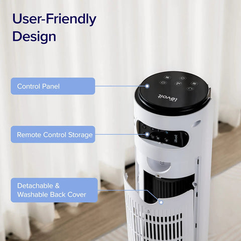 Smooth Operator Tower Fan With Slick Remote And Strong Airflow For Big Rooms Plus Buttery Quiet 12 Speed Settings With Chill 12 Hour Timer And Easy Up Down Angling For Refreshing Summer Breezes Indoors