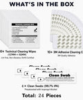 Top Shelf Printer Cleaning Kit For ID Card Printers Packs Four Printhead Swabs Ten Adhesive Cards And Fresh Wipes To Keep Your Gear Running Smooth And Absolute Zero Sweat Guaranteed contents displayed including wipes, swabs, and cards.