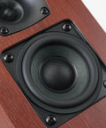 Close-up of 2.75-inch woofer on Powered Bluetooth Bookshelf Speakers With 40W Output, Plug-And-Play Turntable Connection, Optical inputs