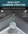 White All Aluminum Gutter Guard Sample Pack For 5 Inch And 6 Inch Gutters No Risk Try Before You Buy DIY Friendly Made In USA Includes 6 Inch Long Samples Of Both Sizes, close-up view of heavy-duty aluminum structure with seamless fit