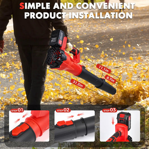 650 CFM Beast Mode Cordless Leaf Blower With 21V Battery Pack Two 2.6Ah Batteries And Charger demonstration in use on leaves