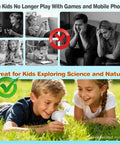 Kids Microscope 3 And Up 1000X Handheld Digiscope With 2 Inch IPS Display For Awesome Photo And Video Ultra Portable Science Toy For Home School Easy Single Button Start Great Gift For Curious Young Scientists; kids use handheld microscope outdoors