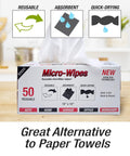 Eurow microfiber cleaning cloths, 50-pack, 12x12 in, yellow, edgeless, reusable with dispenser box.