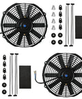 12 Inch Universal Electric Radiator Cooling Fan Kit With Mounting Bracket, Beefed Up High Performance Puller Assembly, Pack Of 2