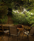 Outdoor Propane Tiki Torch 71 Inch Tall Long Burning Flame Portable Yard And Patio Lighting For Pathways Poolside Garden And Deck Ambiance That Turns Any Space Into A Dope Chill Paradise on a garden deck setting.