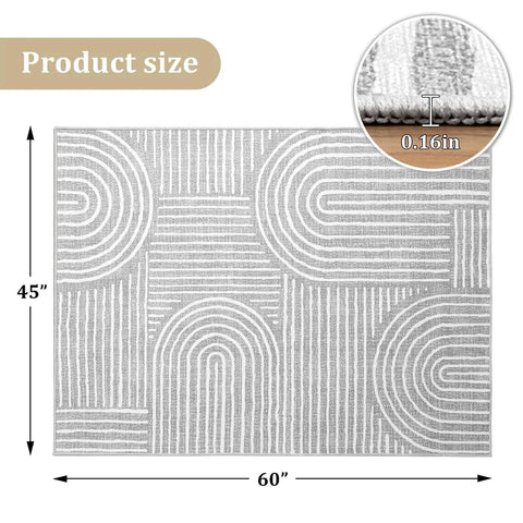 Office Chair Mat For Hardwood Floors 60 By 45 Inches, Easy Glide Computer Desk Protector With Nonslip Backing, Grey Pattern