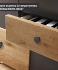 Sleek Matte Black Cabinet Knobs Pack Of 25, Solid Round Drawer Knobs on wood drawer, 1-1/4 inch diameter, zinc alloy hardware
