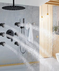 2 Inch Brass Shower Body Spray Jets With Independent On Off Switch And 360 Degree Rotation Matte Black Wall Mount Massage Spa Jet Dual Function Flow Control And Adjustable Spray Face For Targeted Hydromassage