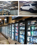 3 Meter Double End LED Linkable Power Cord For T5 And T8 Tube Light Fixtures illuminating shop, garage, and grocery store cooler.