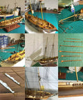 Wooden Ship Model Kit for Grownups One Ninety Six Scale Harvey 1847 Trading Ship with Metal Accessories and Laser Cut Parts Teak Deck