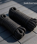 Beefy 3/8 Inch Dock Lines 2 Pack Marine Grade Nylon Rope Double Braided For Boat Mooring and Docking with loop on deck