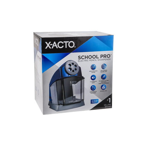 Box of School Pro Classroom Electric Pencil Sharpener With Safe Start And Auto Stop Teacher Designed Sharp Yet Rounded Point