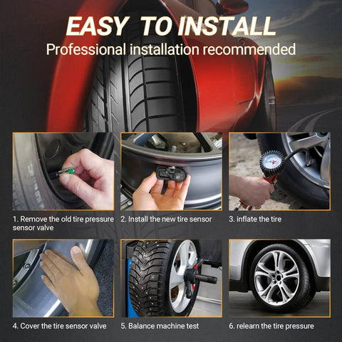 GM TPMS Sensors 315MHz 4 Pack For Chevy Silverado GMC Sierra No Drama Install Tire Pressure Monitoring System Replacement Plug And Play OE Fit Durable Weatherproof Easy Sensor Swap For Reliable Ride Day One, install steps shown