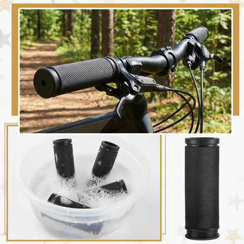 4 Pack Bike Handlebar Grips Replacement Grippy Rubber Anti Slip For Mountain Bikes Universal Fit With Twist Shift And Revoshift
