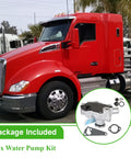 Heavy Duty Water Pump Replacement For Thermo King Tripac APU Evolution TK270 TK370 TK374 in front of red truck.