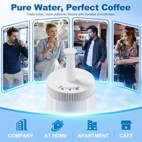 Six Pack Replacement Water Filters For Espresso Machines Compatible With Barista Touch And Barista Pro Models, showcasing white filter with measurement markings.