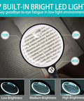 Rechargeable Handheld LED Magnifier With 37 Ultra Bright LEDs, 10X 20X 45X Magnification showing text with 3 light modes