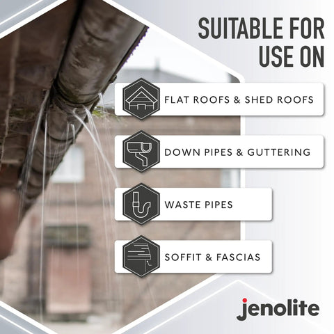 Stop Leak Sealer Spray Instant Waterproof Sealant Fills Seals And Stops Leaks For Gutters Flat Roofs Downpipes And More Easy Quick Fix With Flexible Weather Resistant Seal Quick Drying Formula 400ml 14 Oz product options for use on roofs, pipes, soffit, and fascias.