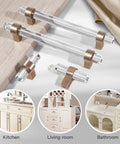 Crystal Glass Drawer Pulls In Champagne Bronze Finish Set Of Five Cabinet Handles With Faceted Crystals 5 Inch Center To Center 128mm