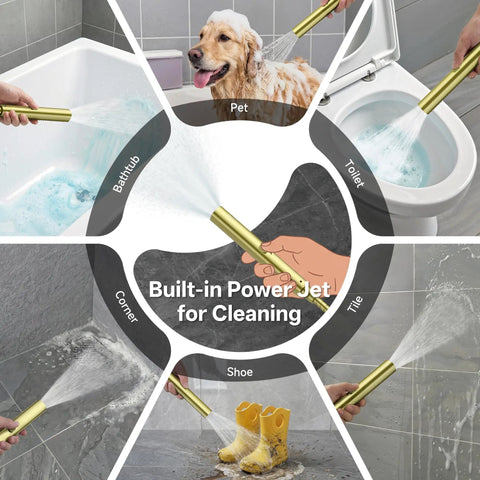 Top Grade 10 Inch Brushed Gold Rainfall Shower Head With Adjustable Handheld Sprayer Heavy Duty All Metal Build Smooth High Pressure Flow Zero Fluff Bathroom Upgrade