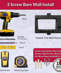 Image showing tools for installing Badass Hold VoIP Desk Phone Wall Mount Bracket Compatible With T46U T46S T46G Kit.