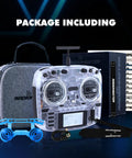 Boxer ELRS 2.4GHz 16 Channel Hall Gimbals Radio Controller with carrying case and accessories, transparent white, Mode 2.
