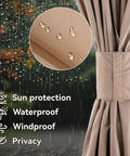 Ultimate Outdoor Gazebo Curtain Replacement 6 Panel Sidewalls 12 Ft By 20 Ft Waterproof Privacy Curtains With Zipper detail view