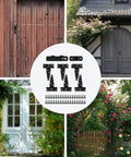 Sliding Barn Door Lock And Latch Set With Six 3 Inch Hinges For Gates And Doors, suitable for wooden gates, gardens, and buildings