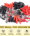 108 Piece 10 Type Metal Alligator Clip Clamp Kit With Red And Black Crocodile Clips in various sizes