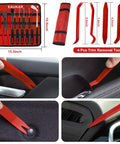 Seventeen Pcs Hook And Pick Tool Set With Scraper For Auto Clip Removal Pliers and Fastener Remover in use on car interior