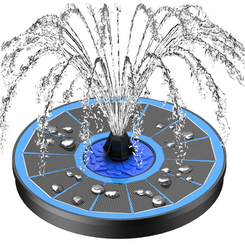 Solar Fountain Upgrade With Three Point Five Watt Solar Power Bird Bath Fountain Kit With Flower Nozzles 7 In 1 Sprayers