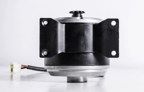 Front view of 24 Volt 500W XYD-6B2 Electric Motor for Razor Crazy Cart upgrade showing universal mount and sprocket