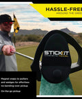 Heavy Duty Magnetic Golf Towel With Top Tier Neodymium Magnet For Carts And Clubs, 29 inch microfiber towel on the green.