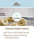 Pro Grade Aluminum Bake Pan 10 By 14 Inch Pebble Pattern Cookie Sheet detailing airflow for even browning.