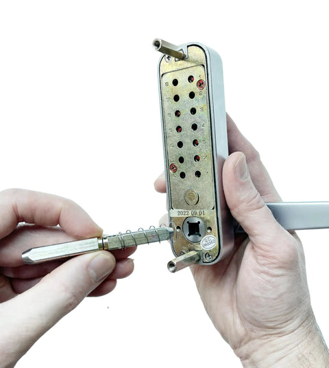 Kickass Square Spindle Extension Kit For Hella Thick Custom Doors And Steel Gates Making Lock Installation A Breeze On Mechanical Keyless Entry Hardware Sets with locks in hand