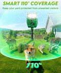 Solar Ultrasonic Animal Repellent With Motion Sensor And LED Lights, Waterproof Yard Deterrent For Deer Coyotes Raccoons And Cats, PIR sensor, 110° coverage