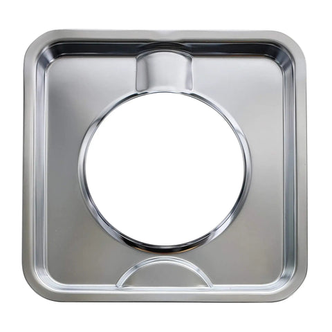 Chrome Square Gas Range Drip Pan Set, 4 Pack, Heavy Duty Stove Pan Replacements, Easy Fit, Outer Diameter 7.75 Inches, Inner Diameter 4.375 Inches, Fits Most Ranges From Frigidaire To Kenmore, Direct Replacement For 786333 And Similar Models