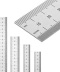 Beefy Machinist Ruler Set Four Pack Stainless Steel With Six Eight Twelve And Fourteen Inch Lengths In Metric And Imperial Gradations