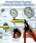Manual metal vacuum pump used in 1000 mL Buchner Filtration Kit With Handheld Vacuum Pump And Ceramic Filter Funnel, lab setting.