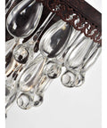 Close-up of Antique Copper 3 Light Chandelier With Glass Drops Multilevel Pendant Fixture Dope Vintage Vibe Hardwired Ceiling Lighting