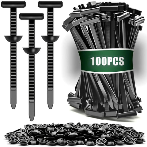 Universal Car Bumper Clip Kit For Fender And Splash Shield Repair Self Locking Zip Tie Clips PA6 Nylon Fasteners 100 Pack