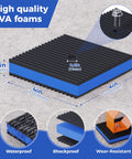 Heavy Duty Vibration Isolator Pads 4 By 4 By Seven Eighths Inch With 3 Eighth Inch Pre Drill Hole Rubber Noise Dampening Pads For Air Compressors And Machinery Vibration Reduction, showing high quality EVA foam with waterproof, shockproof, and wear-resistant features.