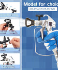 Airless Spray Tips Set Of 14 Piece With Reversible Tips Guards And Filters For Paint Sprayers assembly guide illustration.