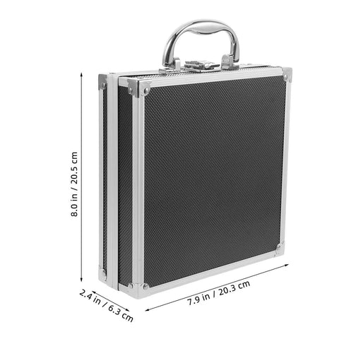 Boss Grade Aluminum Alloy Toolbox Featuring Secure Locking Panel And Portable Tool Stash Hella Tough For Hardworking Crews And DIY Enthusiasts, side view, 8 x 7.9 x 2.4 in.