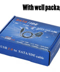 Plug And Play SATA IDE USB Two Point Zero Hard Drive Adapter Cable With External Power Supply for 2.5" and 3.5" HDD SSD