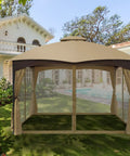 Universal Replacement Mosquito Netting For 10 By 10 Gazebo With 4 Panel Screen Walls And Zippers Outdoor Canopy Netting