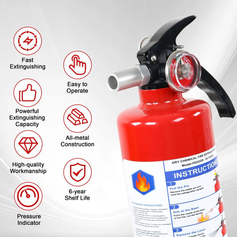 Solid Gear 2 Pack ABC Dry Chemical Fire Extinguisher 2.5 Lb Handles Any Flames From Kitchen Grease To Electrical Shorts Straight Up Keep Ya Covered With Fast Acting Defense Right In Your Garage Or Car