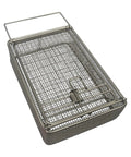 Premium Stainless Steel Parts Washing Basket For Tiny Hardware Top Shelf Perforated Cleaning Rack with snap-on lid.